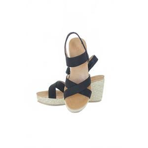 NEW CHINESE LAUNDRY women's key word espadrille wedge sandal in black
